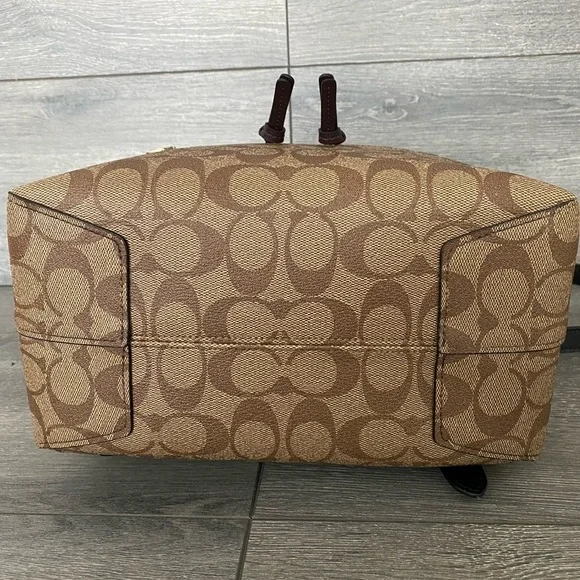 Coach Suede Kleo khaki multi backpack bagwomen signature - Picture 11 of 13